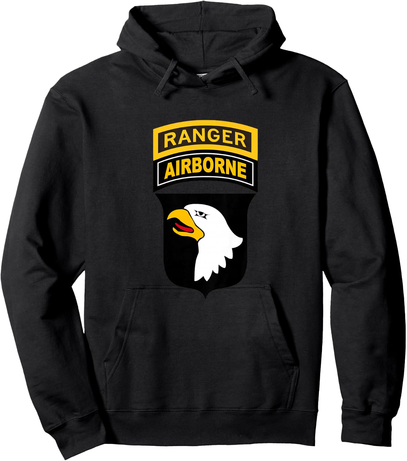 Kids 101st Airborne Ranger Tab for Boys, Girls, Son, Daughter Hoodie - Hoodie | Black
