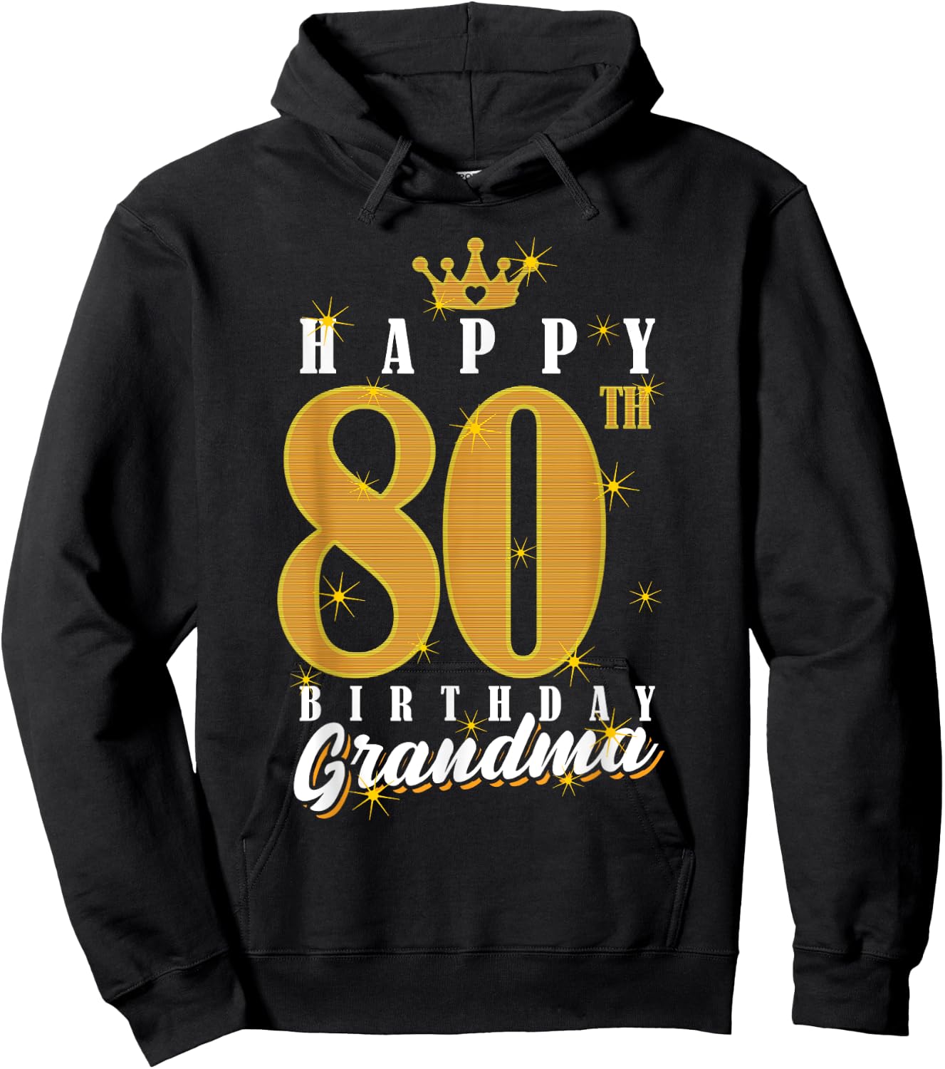 Happy 80th Birthday Grandma Birthday 80 Years Old Grandma Hoodie - Hoodie | Black