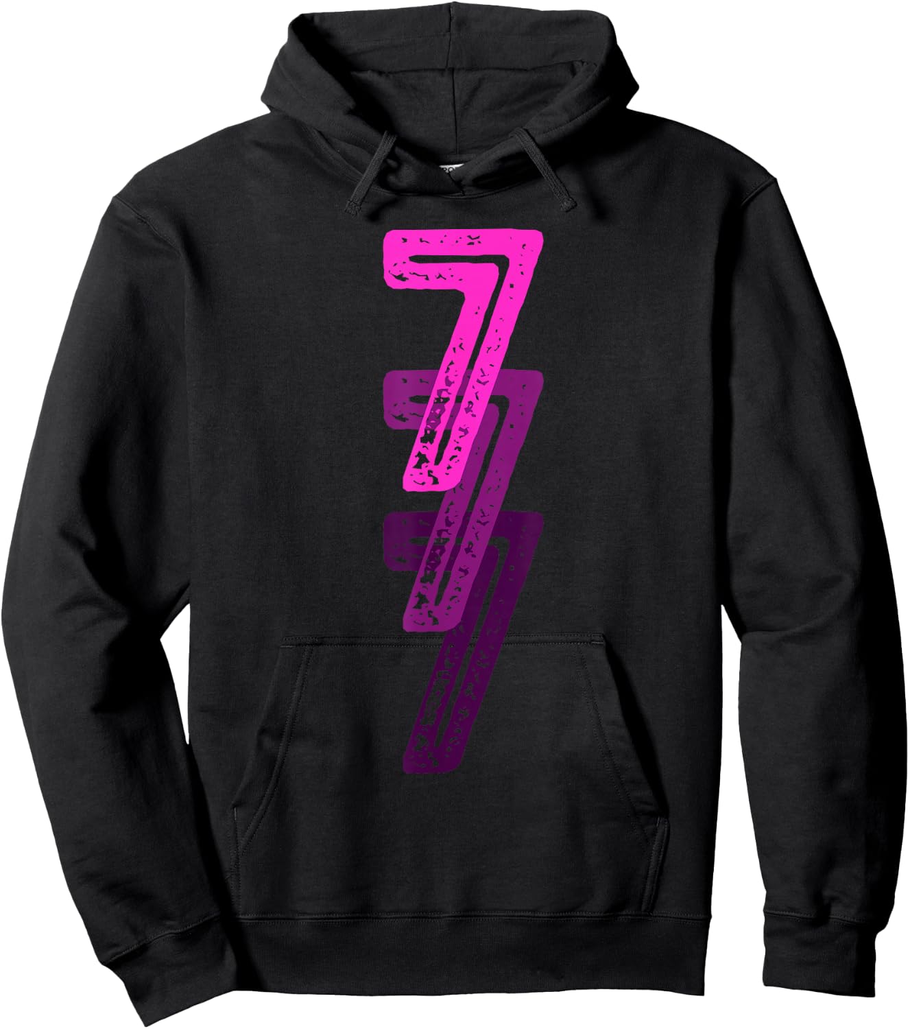 Number 7 Pink Best Classic College Style Birthday Funny Hoodie - Hoodie | Black