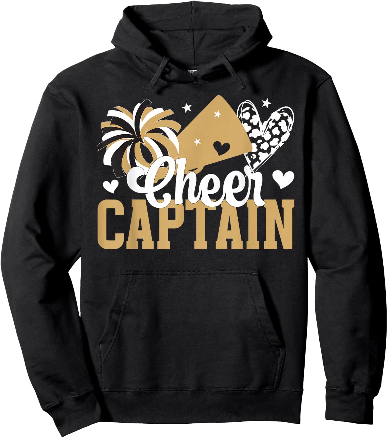 Cheer Captain Heart Cheerleader Captain Hoodie - Hoodie | Black