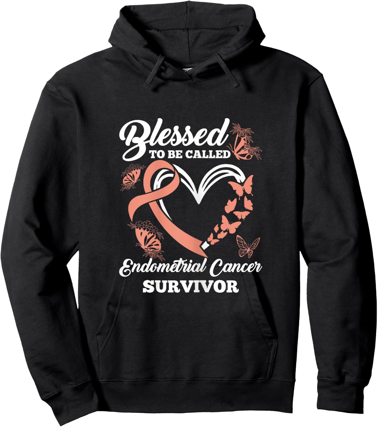 Blessed To Be Called Endometrial Cancer Survivor Awareness Hoodie - Hoodie | Black