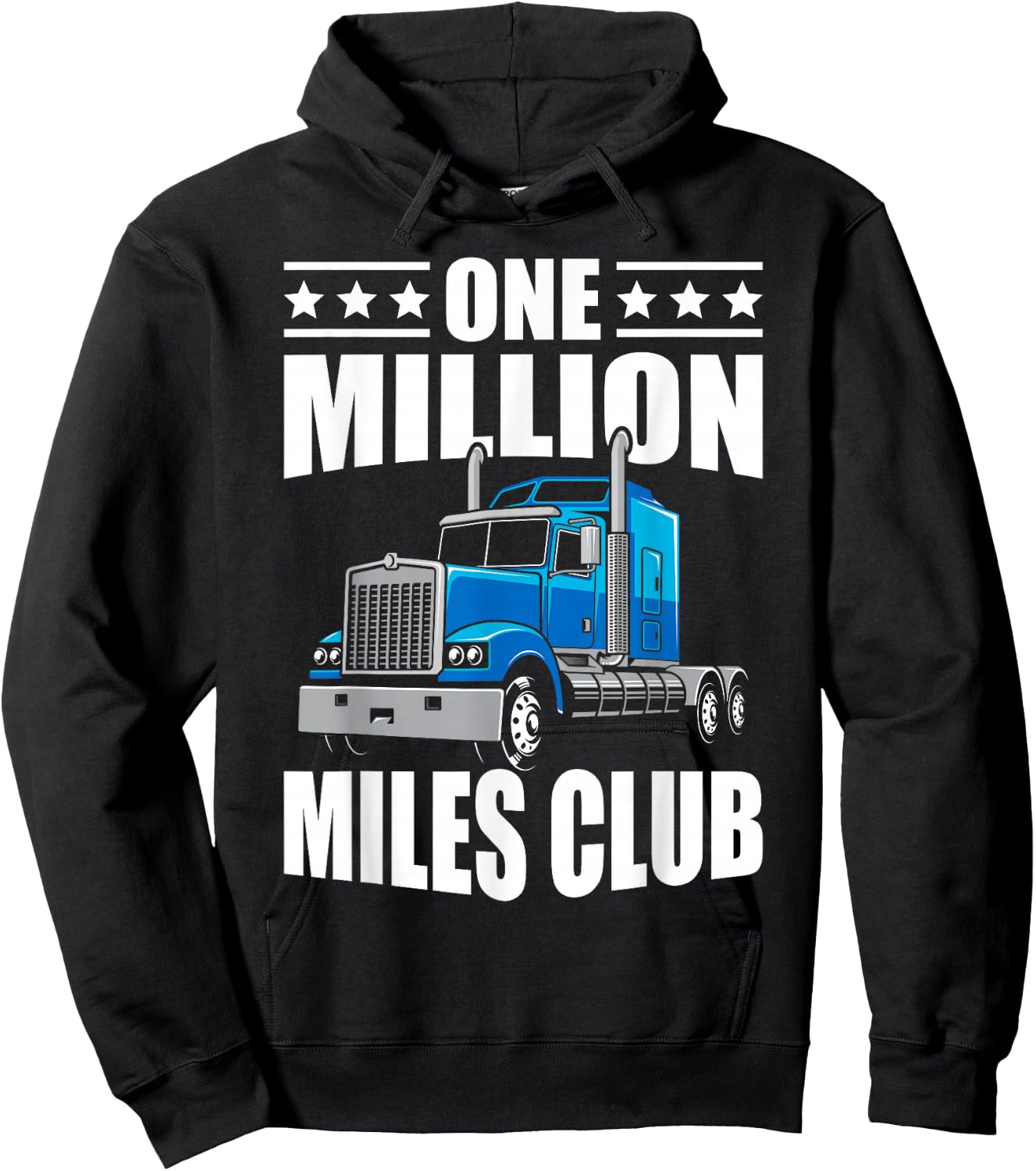 One Million Miles Club Funny Truck Driver Novelty Hoodie - Hoodie | Black