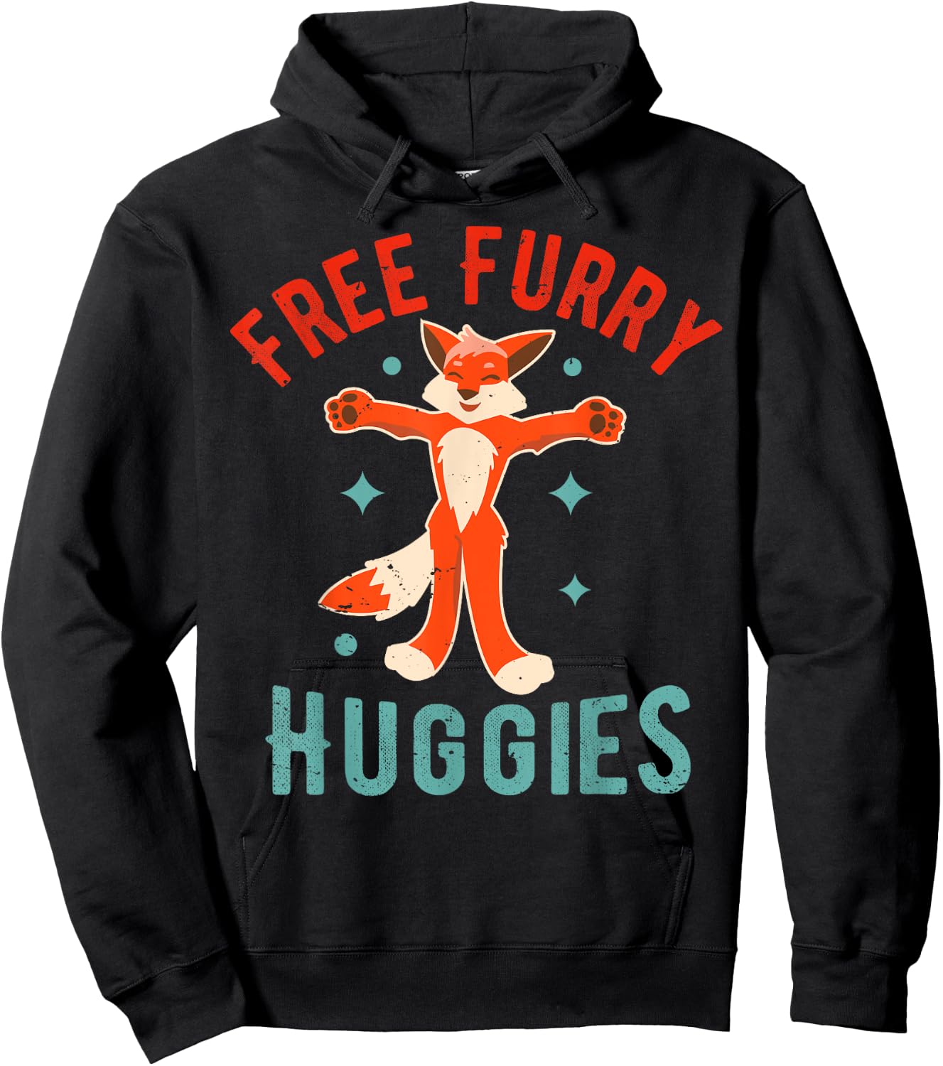 Free Furry Huggies - Fursuit Lover Furry Fandom Saying Hoodie - Hoodie | Black