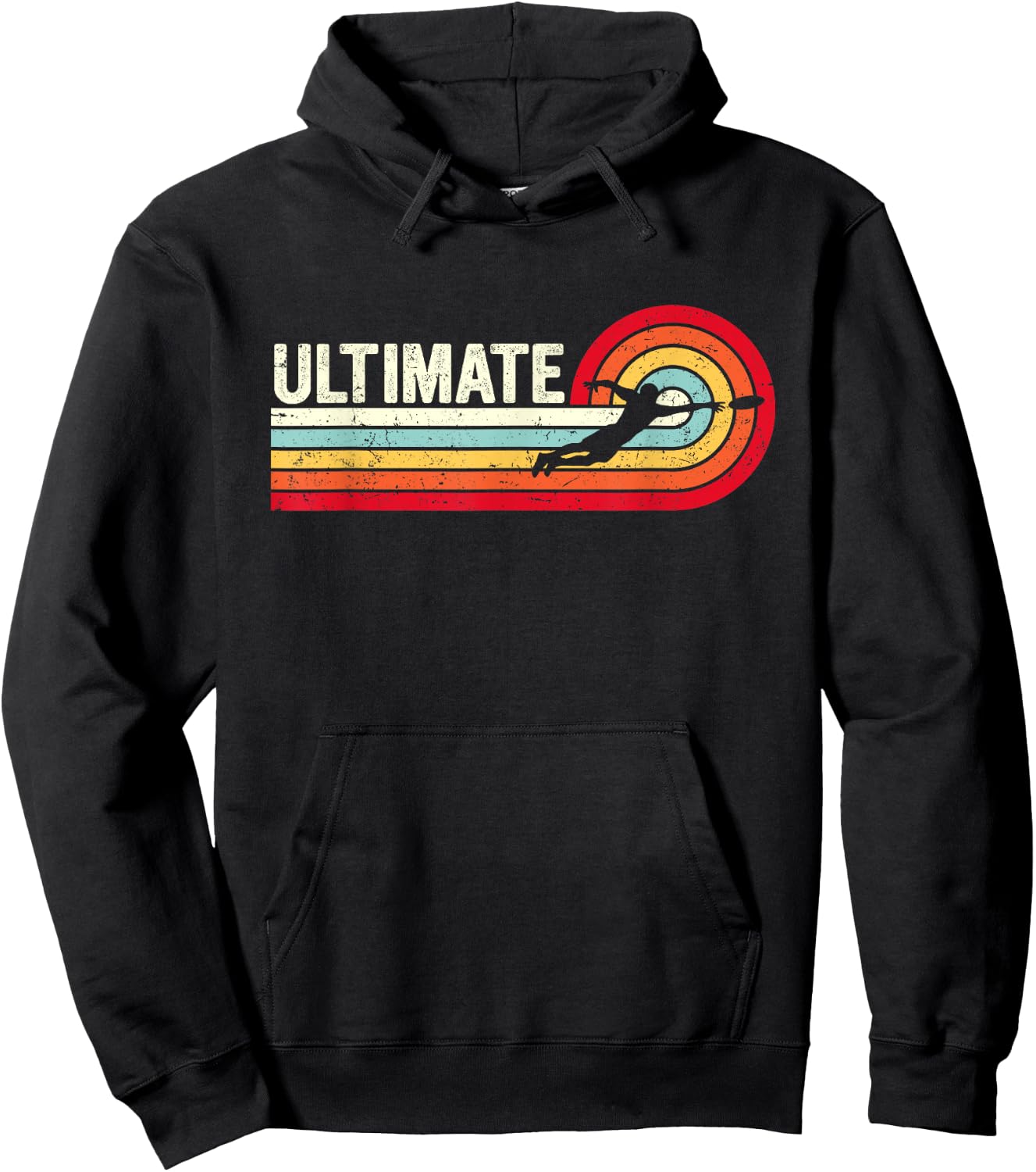 Retro Vintage Ultimate Frisbee Flying Disc Frisbee Players Hoodie - Hoodie | Black