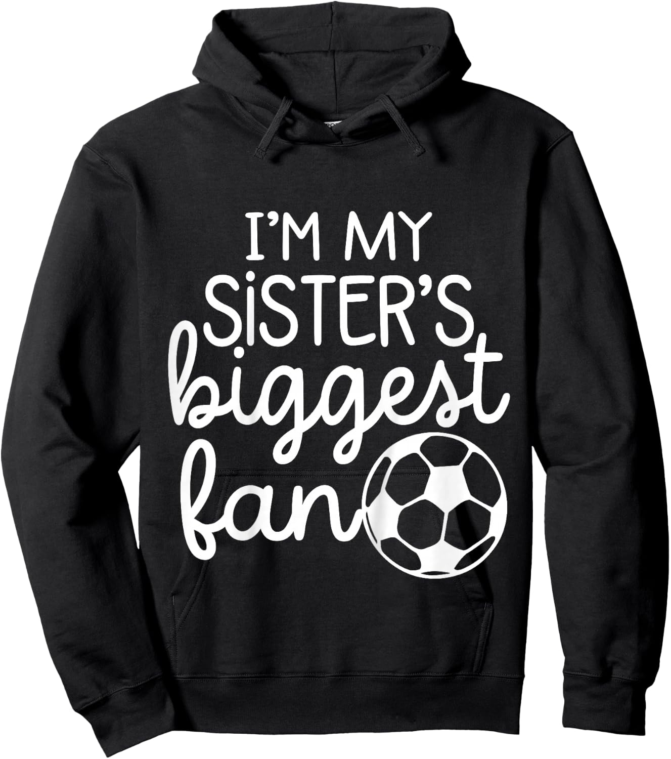 Baby Soccer Big Sisters Biggest Fan for Toddler Boys Girls Hoodie - Hoodie | Black