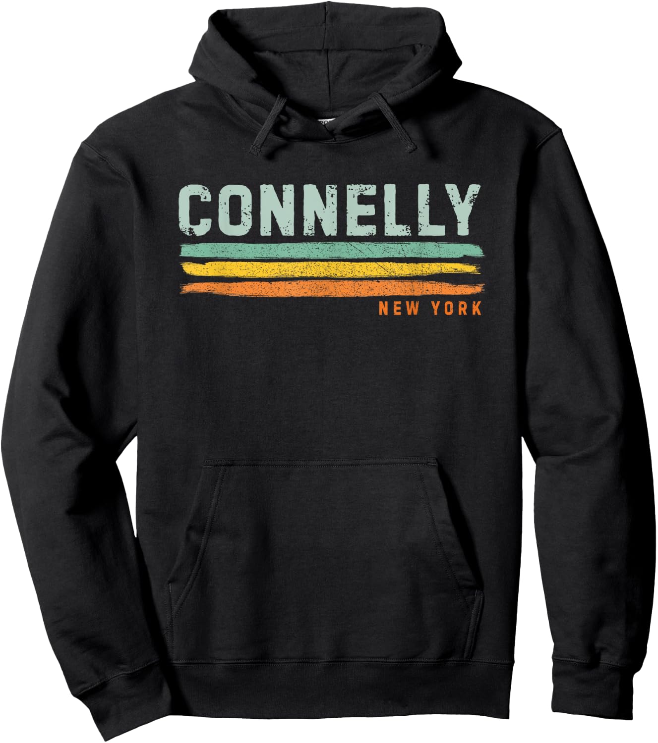 Vintage Stripes Connelly NY Hoodie - Hoodie | Black