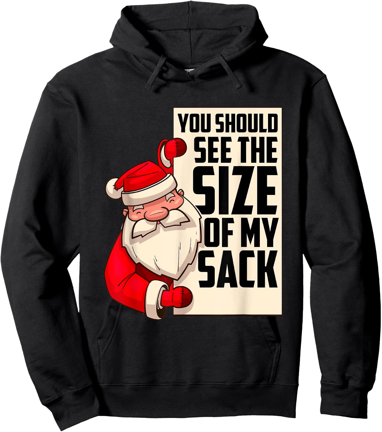 You Should See The Size of My Sack Funny Santa Christmas Hoodie - Hoodie | Black