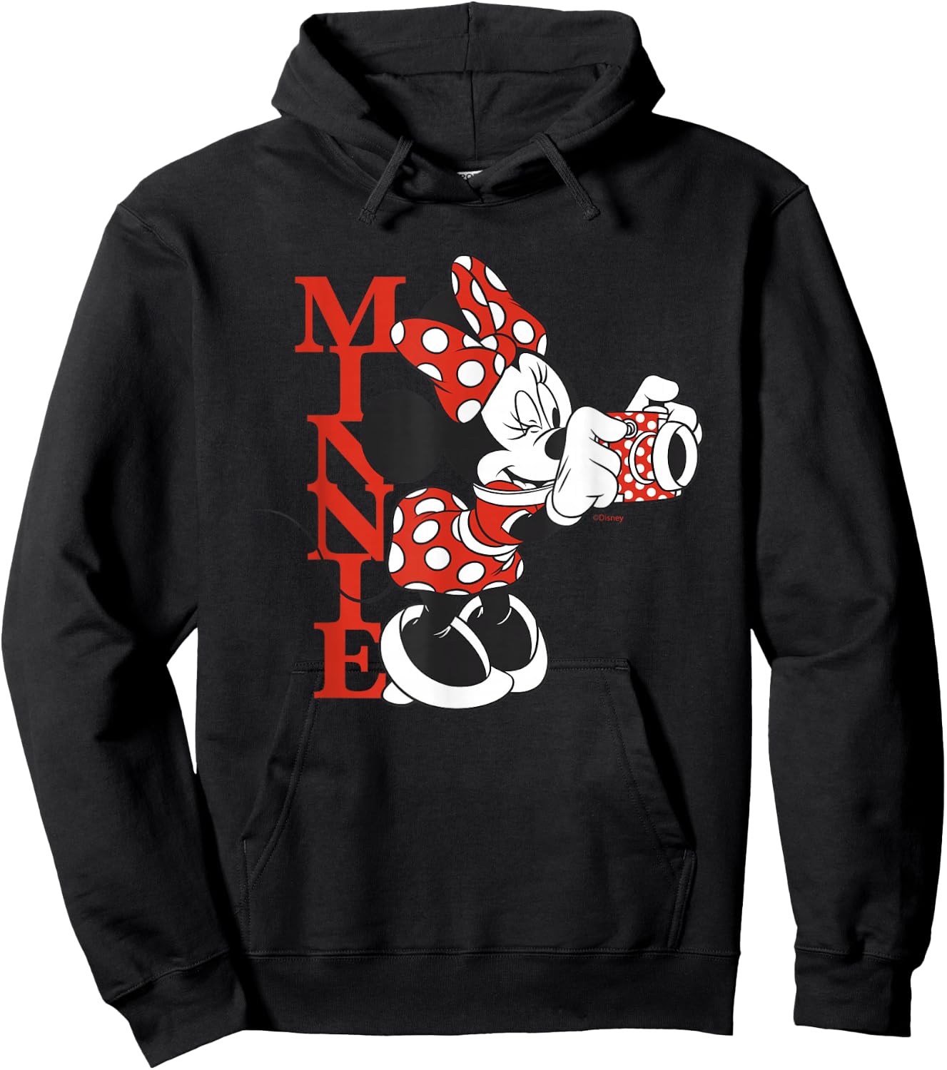 Disney Minnie Mouse with Camera Polka Dot Day Vintage Hoodie - Hoodie | Black