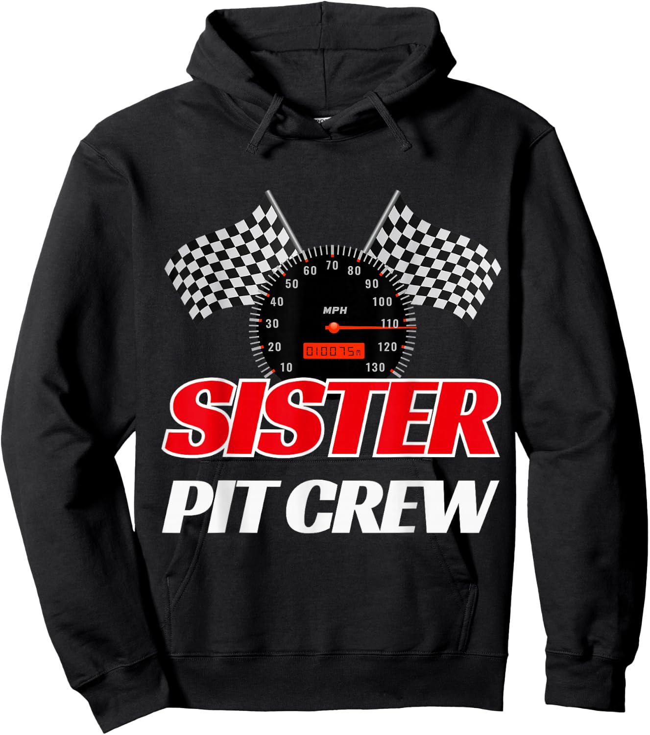 Sister Pit Crew Race Car Birthday Party Racing Hoodie - Hoodie | Black