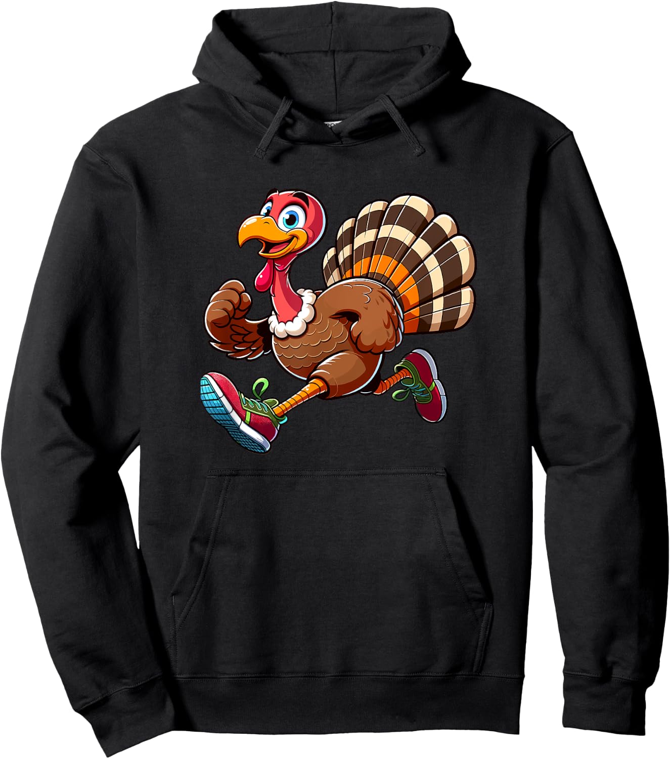 Running Turkey- Turkey Trot Running Thanksgiving Hoodie - Hoodie | Black