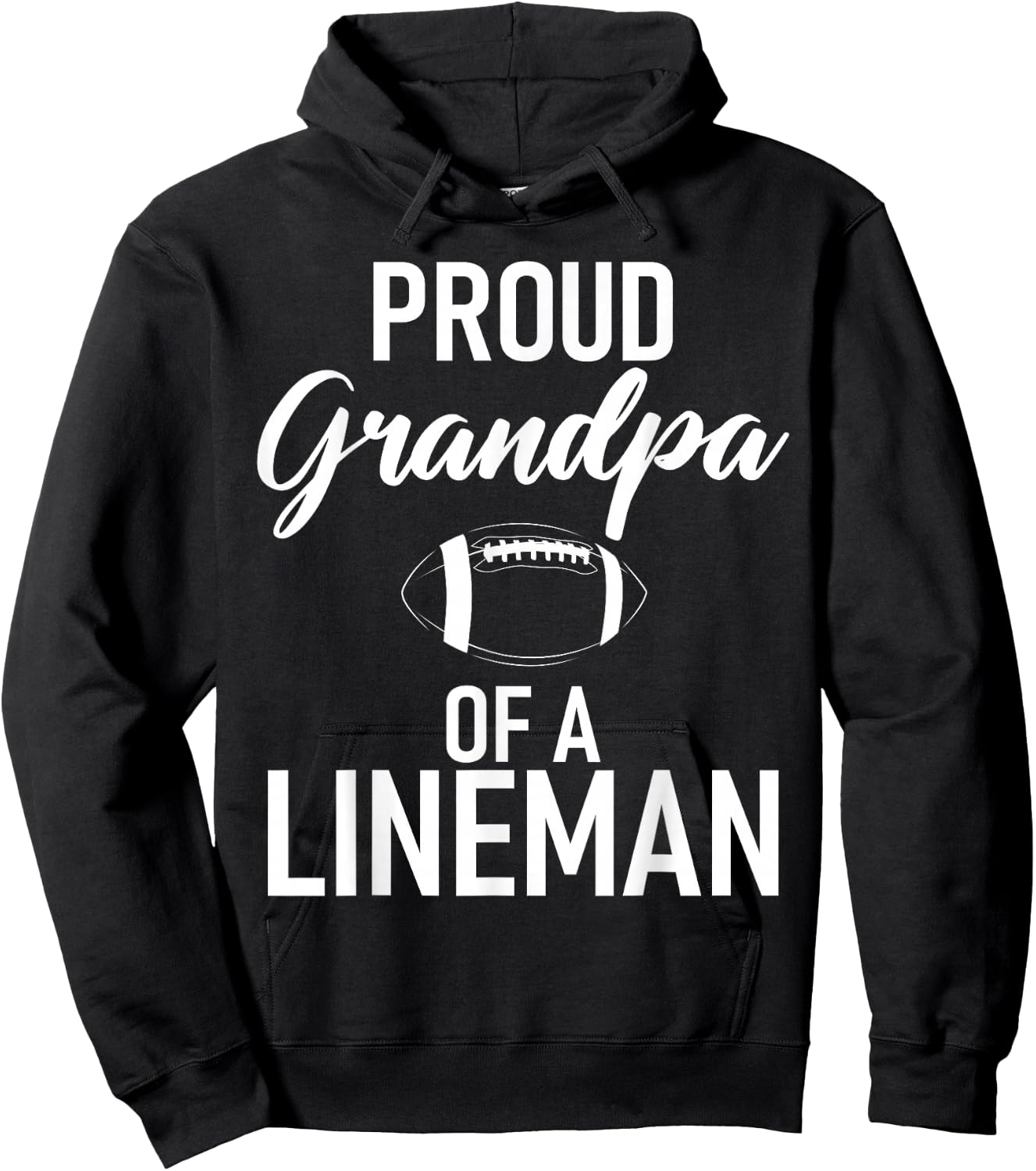 Proud Grandpa of a Lineman Football Lineman Grandpa Hoodie - Hoodie | Black
