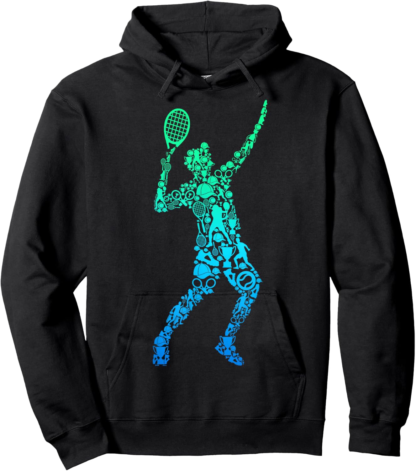 Tennis Player Youth Men Boys Kids Hoodie - Hoodie | Black