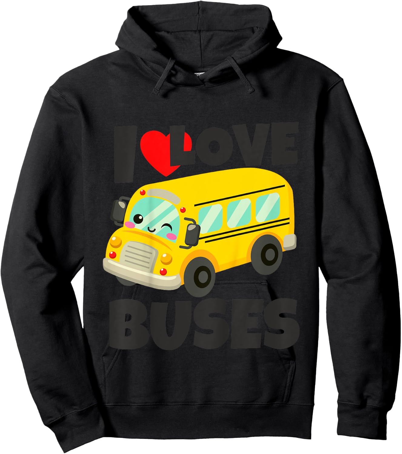 Kids Just A Boy Who Loves Buses Birthday Yellow School Bus Lover Hoodie - Hoodie | Black