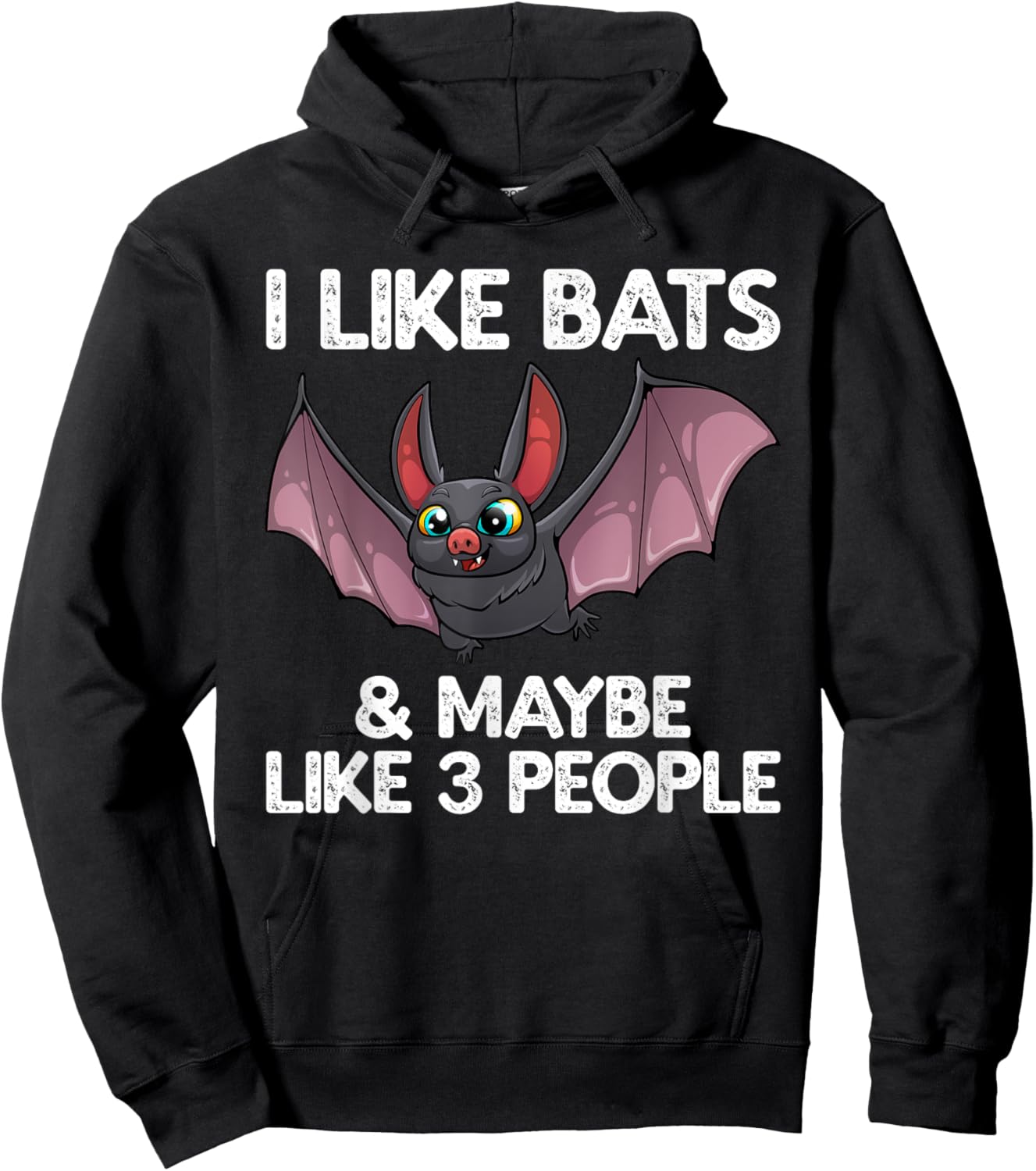 Cute Bat Art Women Nocturnal Bird Creature Bat Lover Hoodie - Hoodie | Black