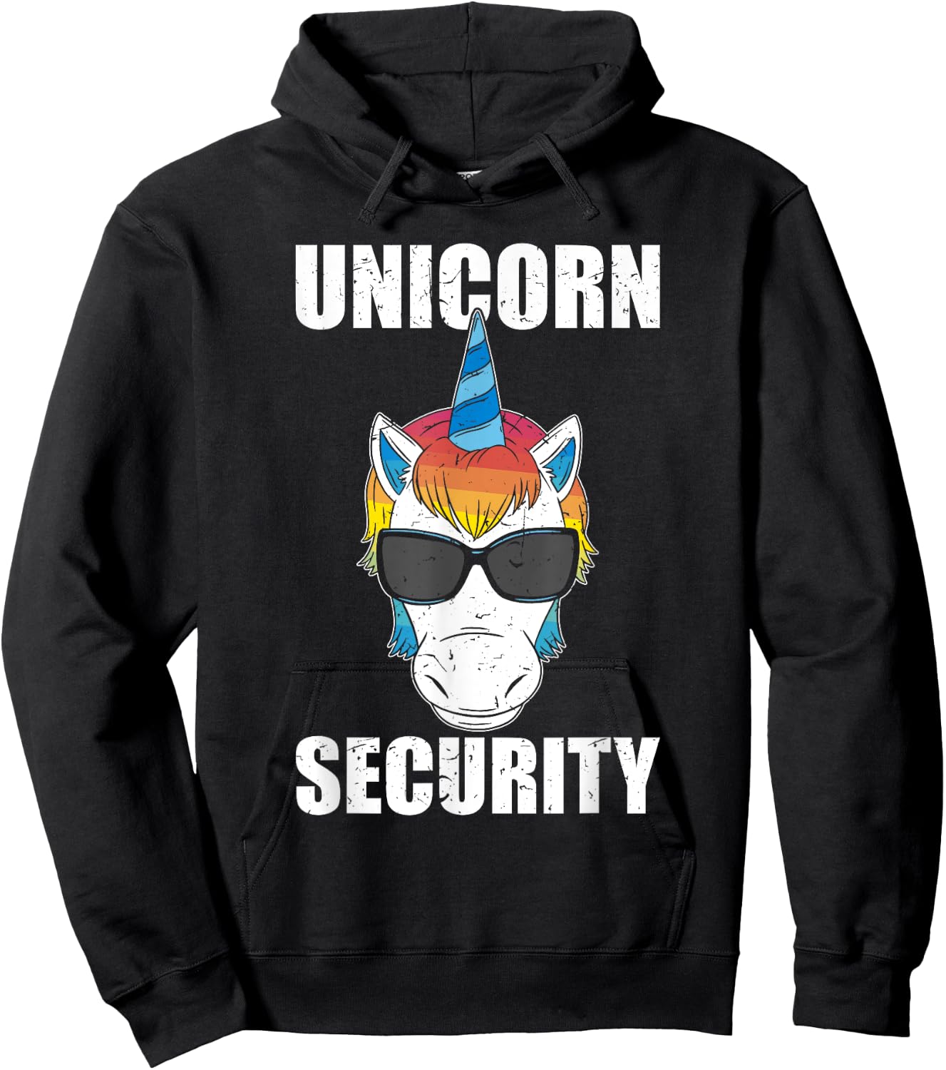 Fathers Day Unicorn Securiry Dadacorn Funny Hoodie - Hoodie | Black