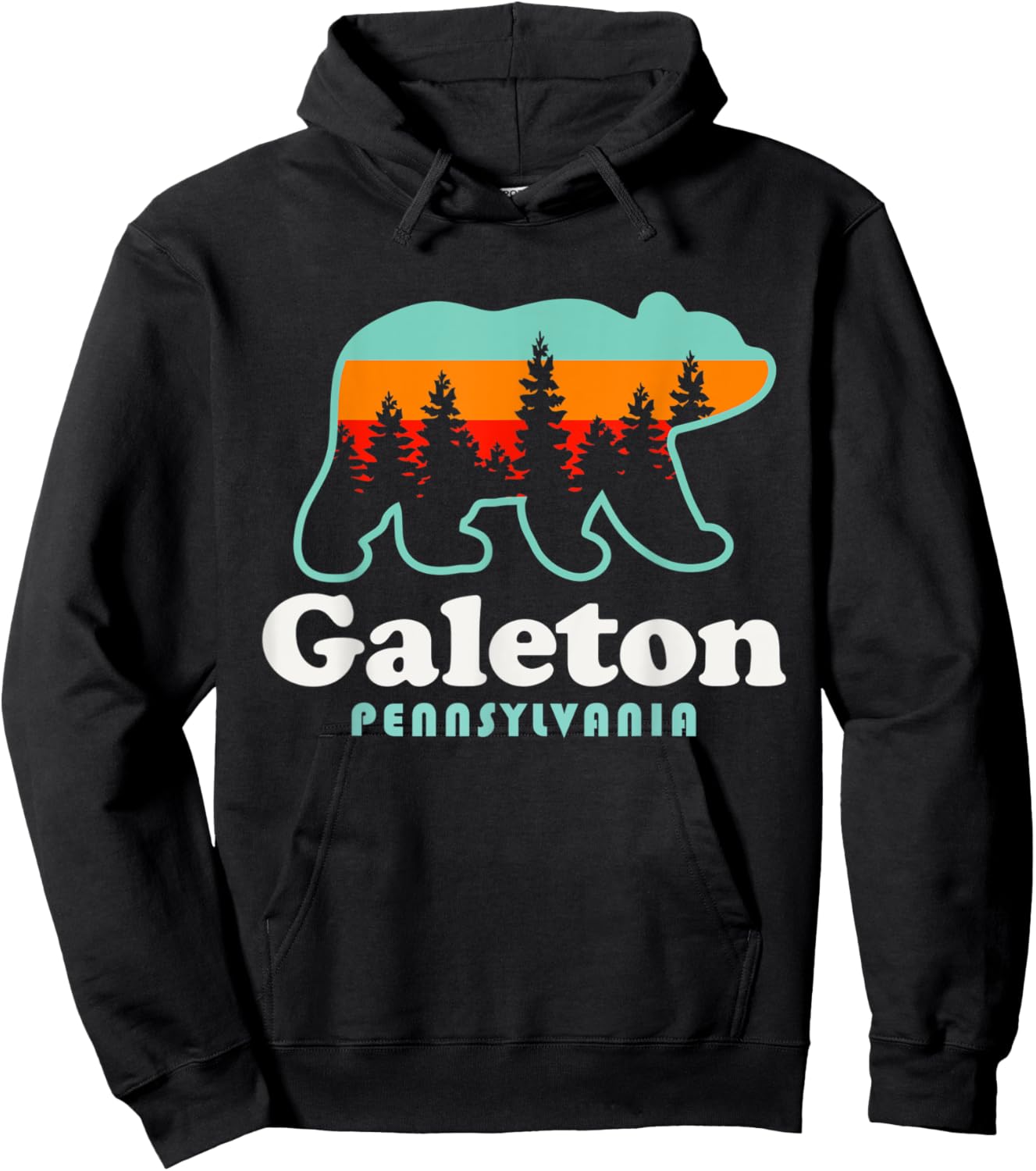 Galeton PA Galeton Pennsylvania Hunting Fishing Bear Hoodie - Hoodie | Black