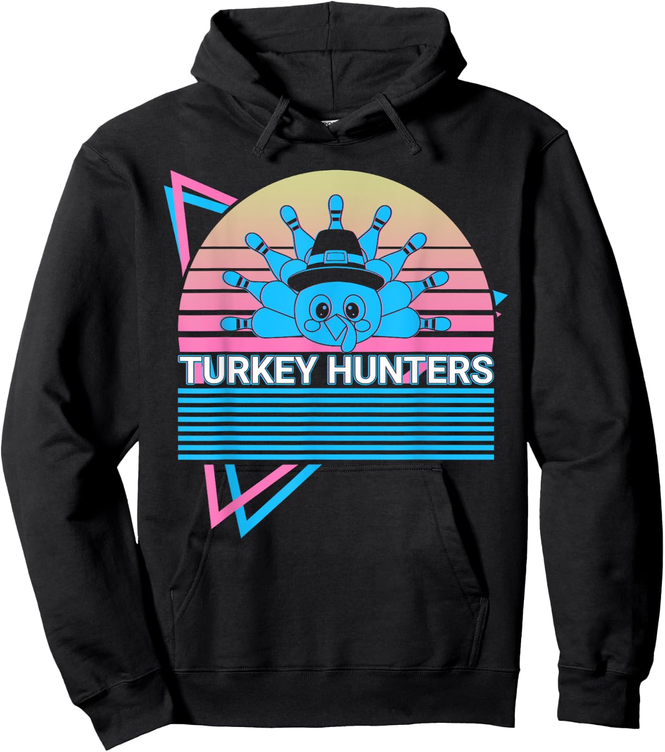 Funny Bowling Bowler Retro Turkey Hunters Hoodie - Hoodie | Black