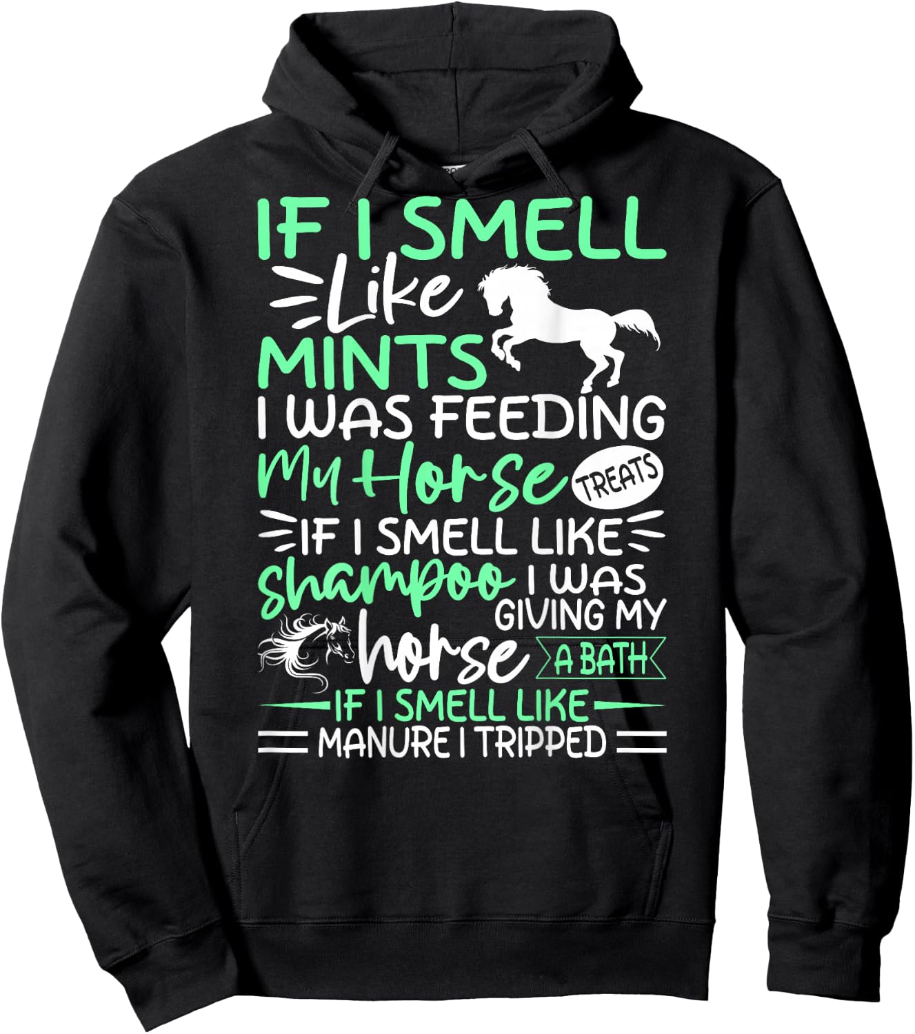 Funny Crazy Horse shirt Women Girl, Horse lover Ladies Gifts Hoodie - Hoodie | Black