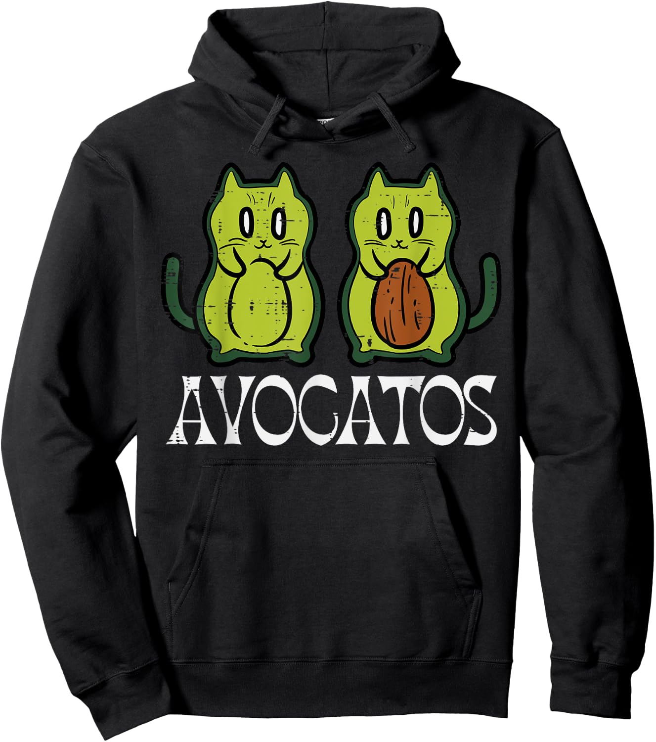 Avocatos Cat Avocados Cute Vegan Mexican Women Girls Kids Hoodie - Hoodie | Black