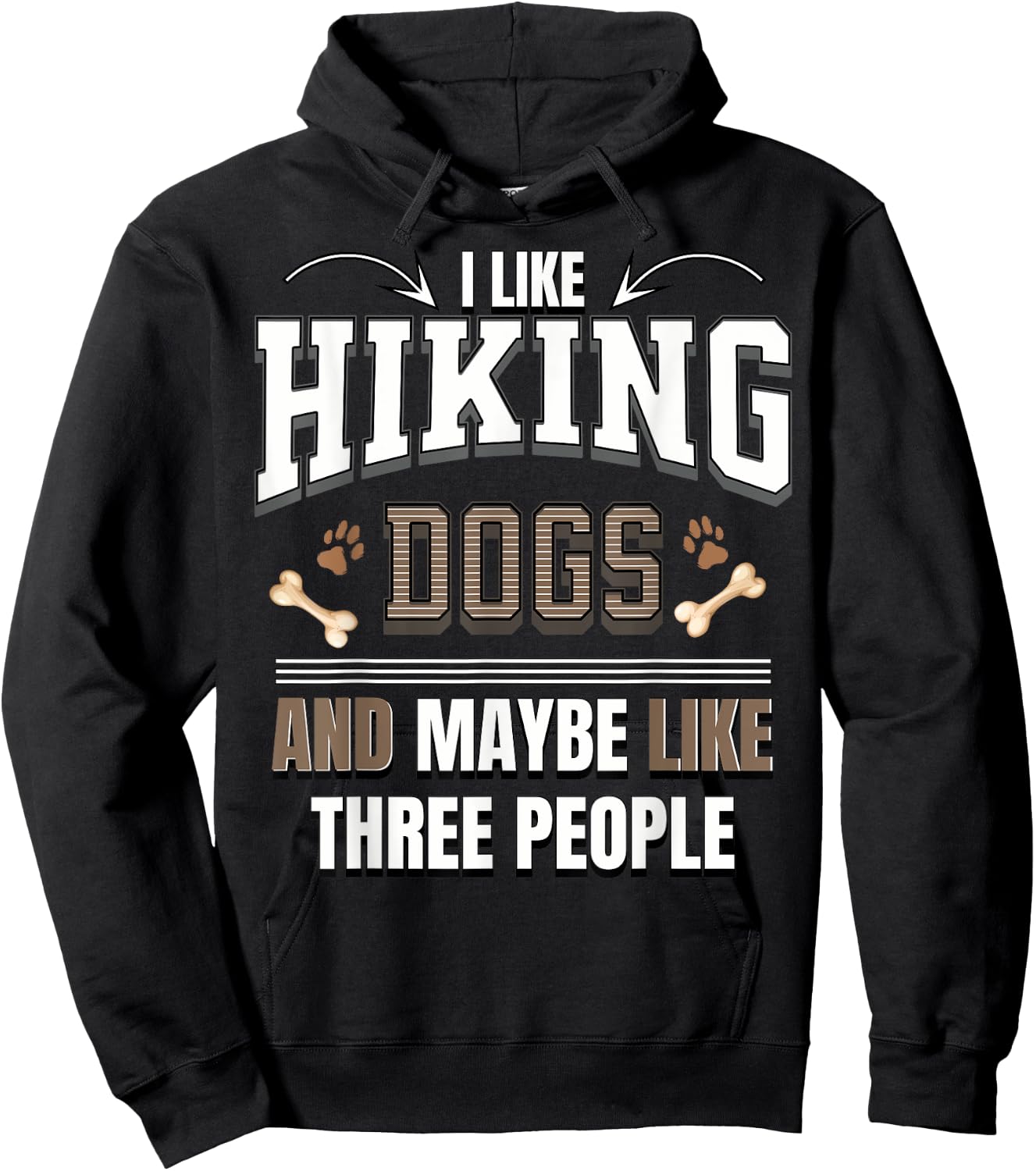 I like Hiking dogs and maybe like three people funny Hoodie - Hoodie | Black