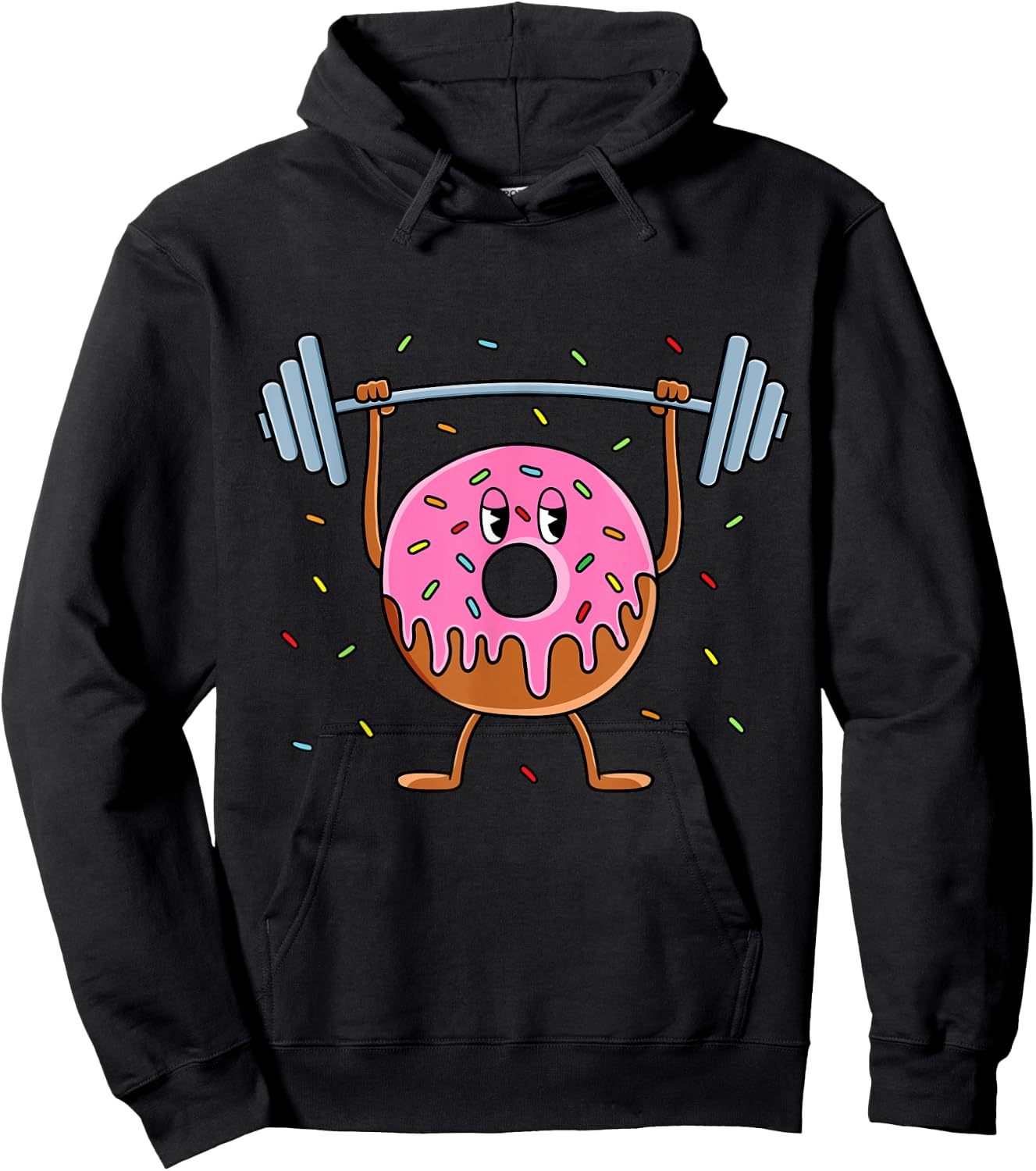 Funny Weightlifting Workout Men Women Gym Donut Lover Hoodie - Hoodie | Black