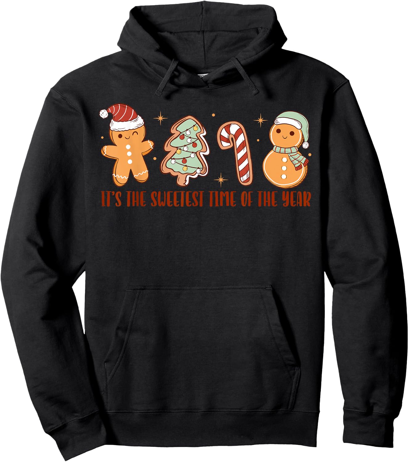 Funny It's The Sweetest Time Of The Year Santa Gingerbread Hoodie - Hoodie | Black