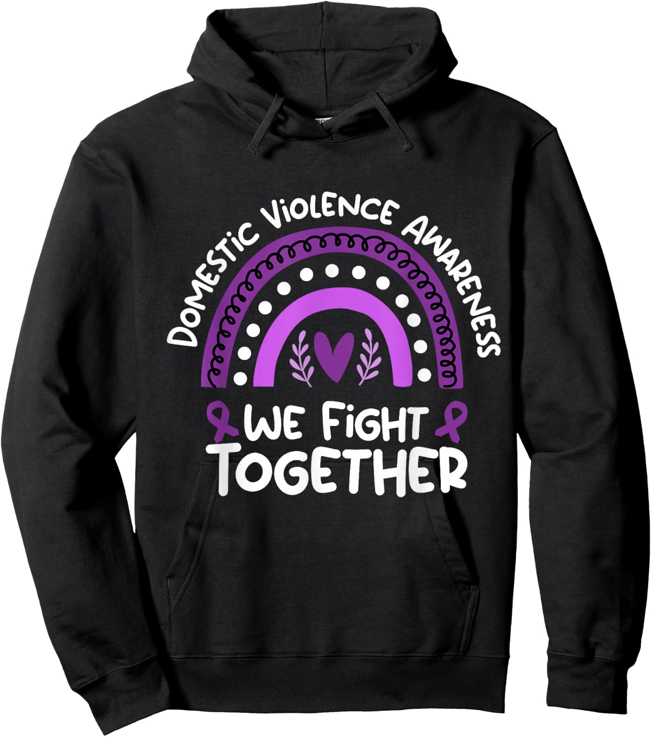 We Fight Together Domestic Violence Awareness Black Hoodie - Hoodie | Black