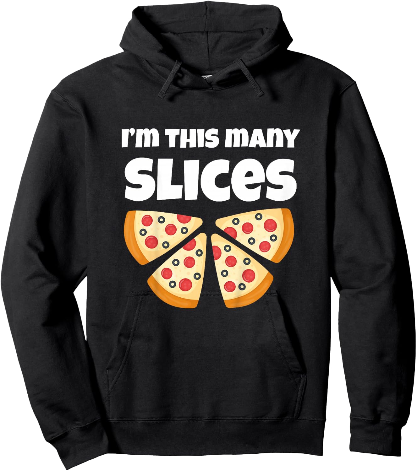 Cute Pizza 4th Birthday I'm This Many Slices 4-Year-Old Hoodie - Hoodie | Black