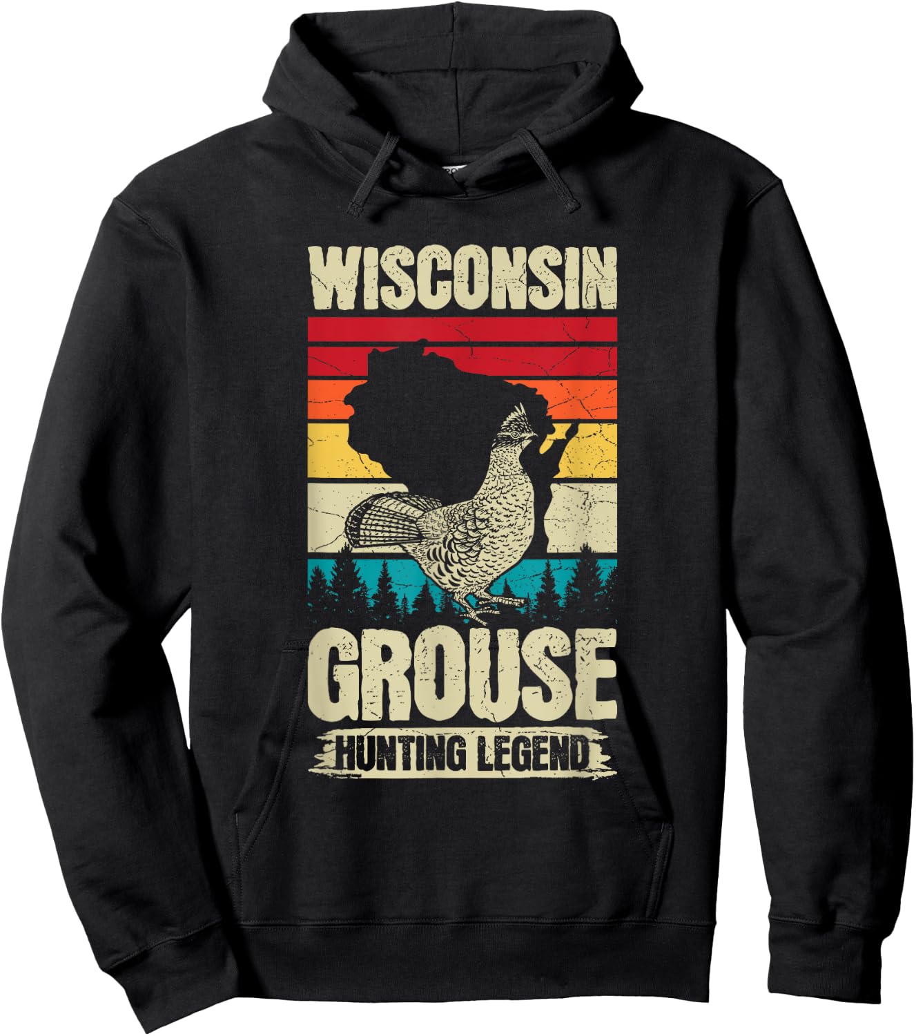 Wisconsin Grouse Hunting Design for a Ruffed Grouse expert Hoodie - Hoodie | Black