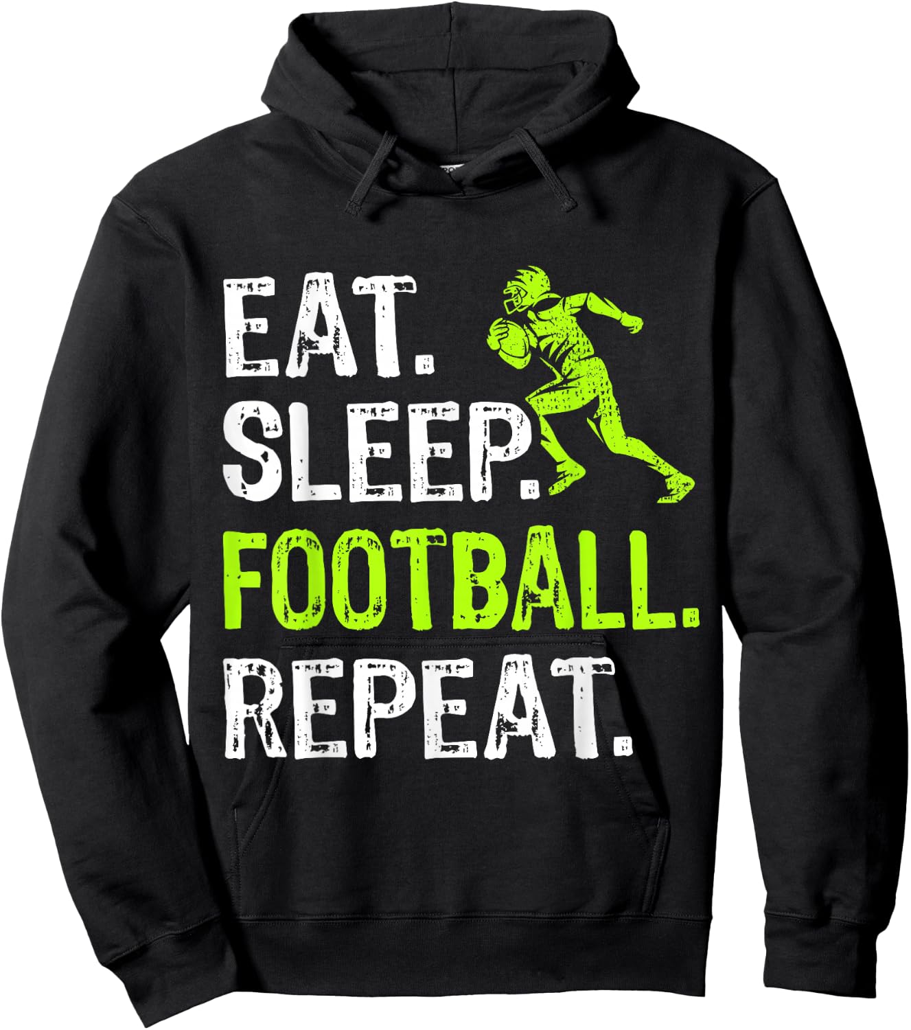 Eat Sleep Football Repeat Football Player Funny Hoodie - Hoodie | Black