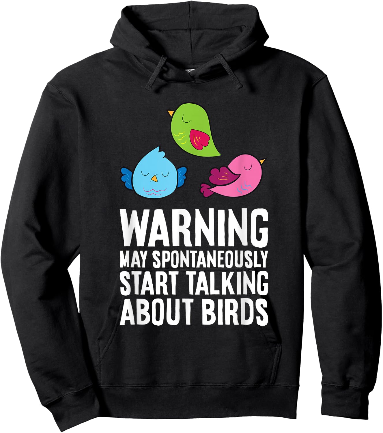 Warning May Spontaneously Talk About Birds Hoodie - Hoodie | Black
