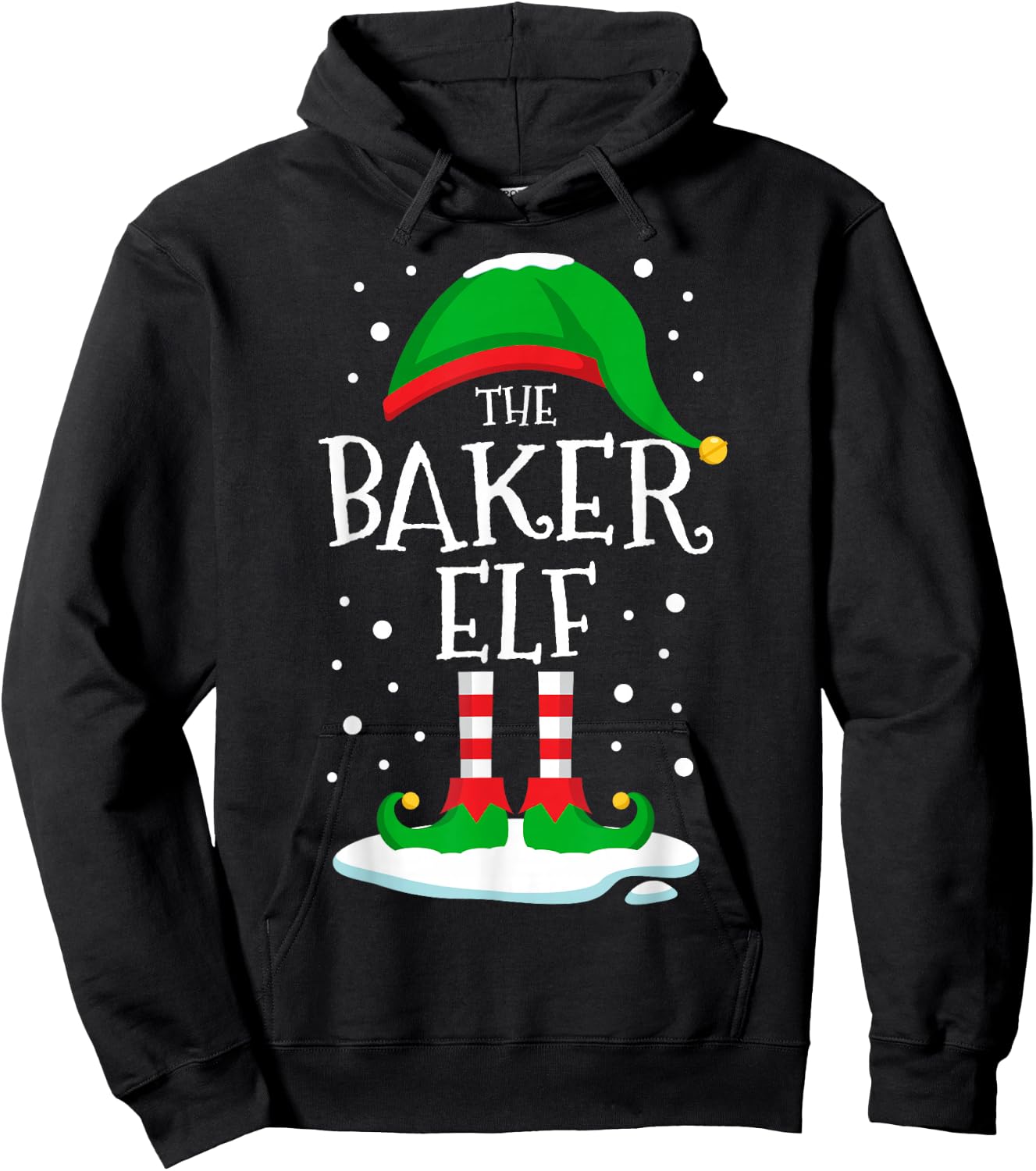 The Baker Elf Christmas Family Matching Xmas Baking Funny Hoodie - Hoodie | Black