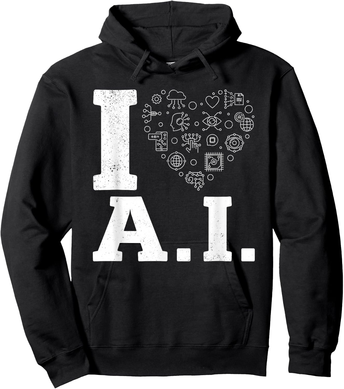 I Love Ai - Artificial Intelligence Machine Learning Hoodie - Hoodie | Black