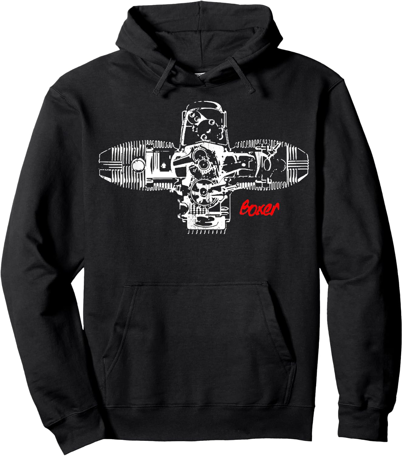Vintage Boxer LASER Flat Engine Motorcycles Hoodie - Hoodie | Black