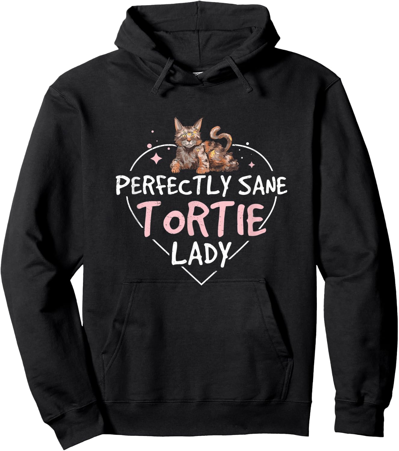 Perfectly Sane Funny Tortoiseshell Cat For A Tortie Cat Lady Hoodie - Hoodie | Black