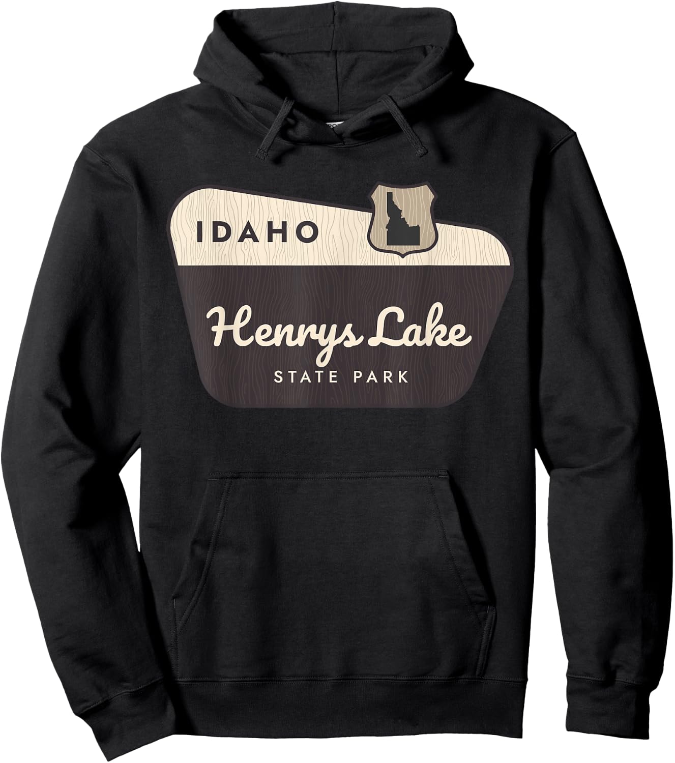 Henrys Lake State Park Idaho Welcome Sign Vacation Hoodie - Hoodie | Black