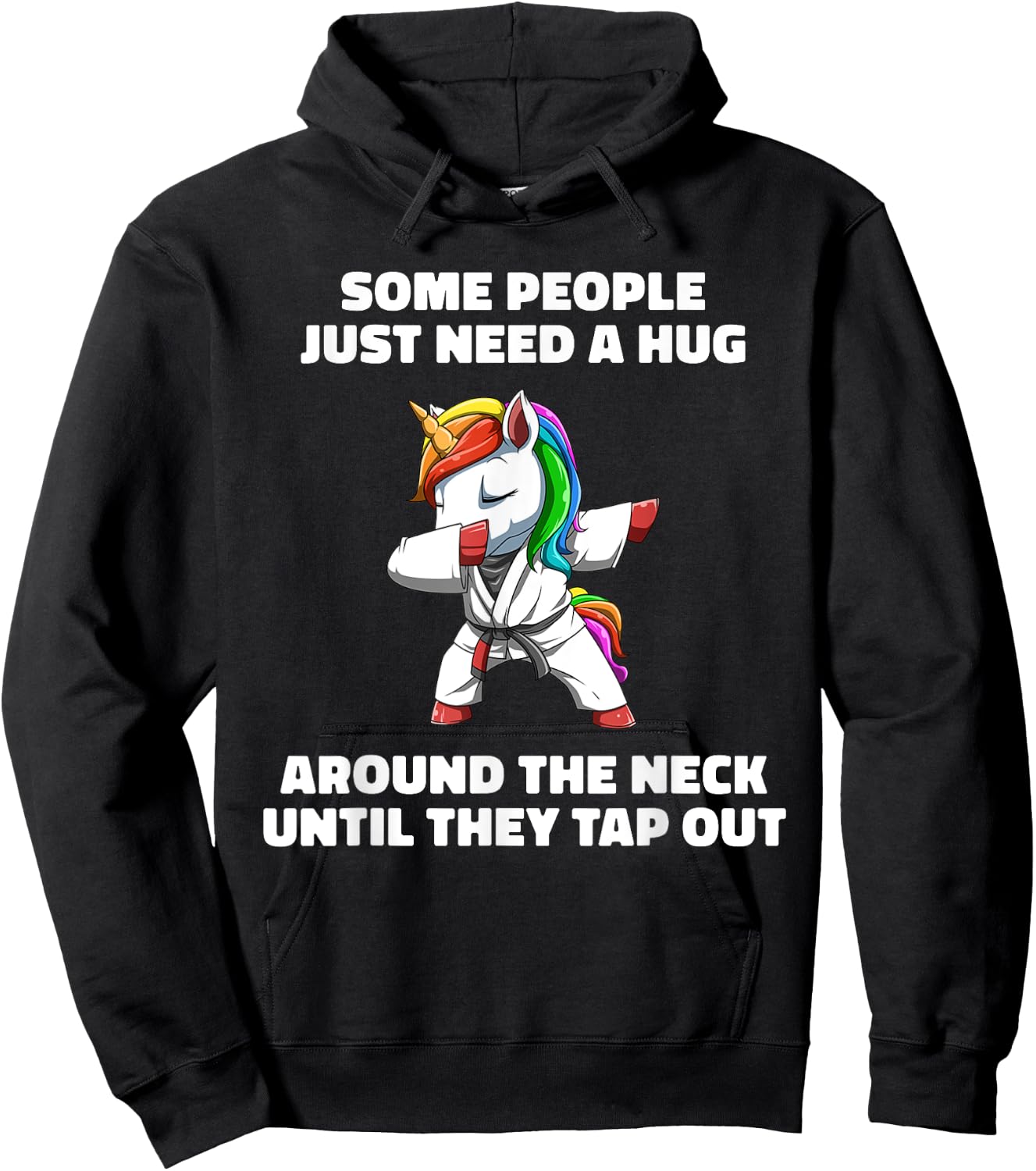 Funny Jiu Jitsu Choke Hug - Unicorn BJJ Grappling Hoodie - Hoodie | Black