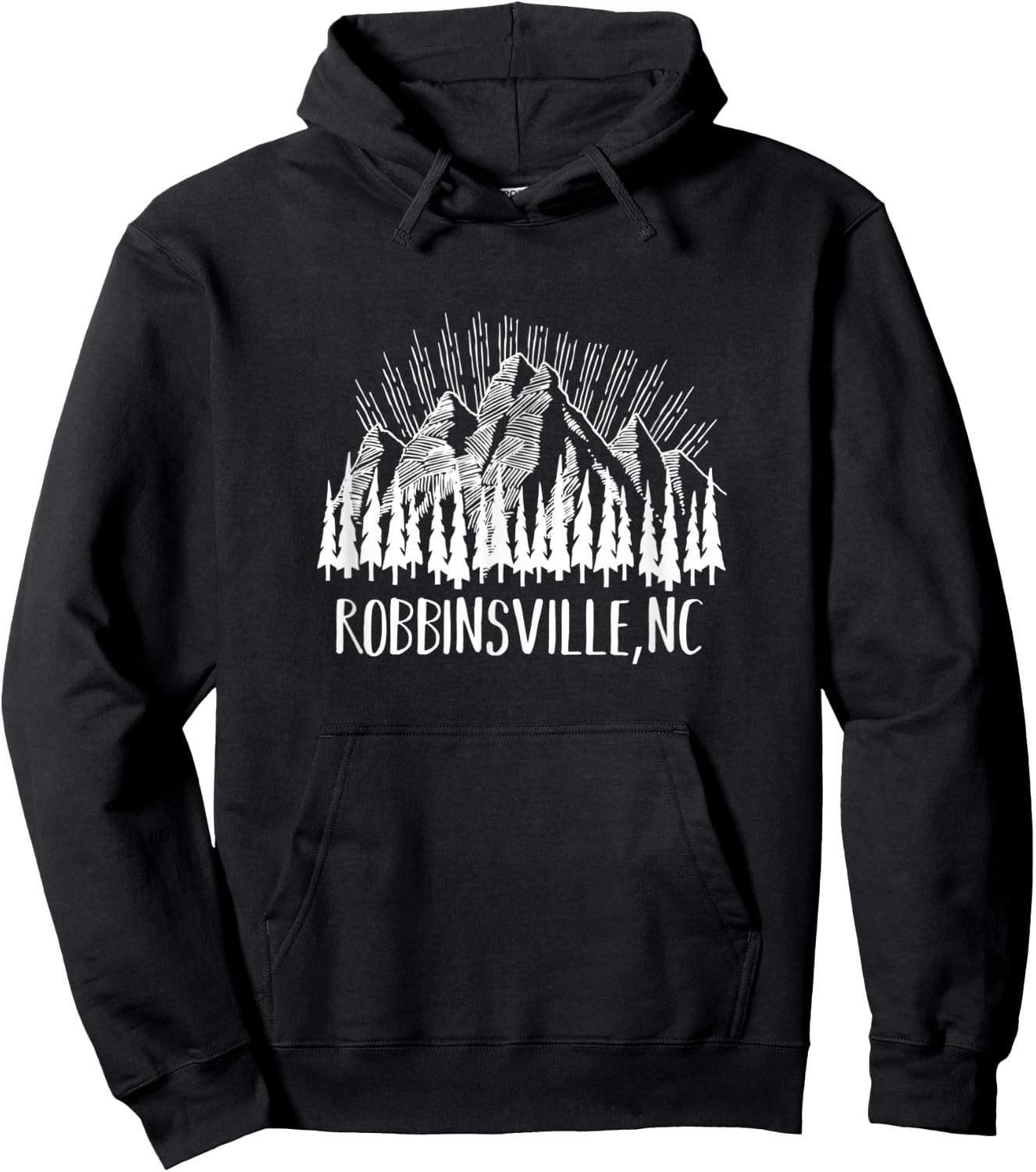Robbinsville North Carolina Mountains NC Trip Souvenir Hoodie - Hoodie | Black