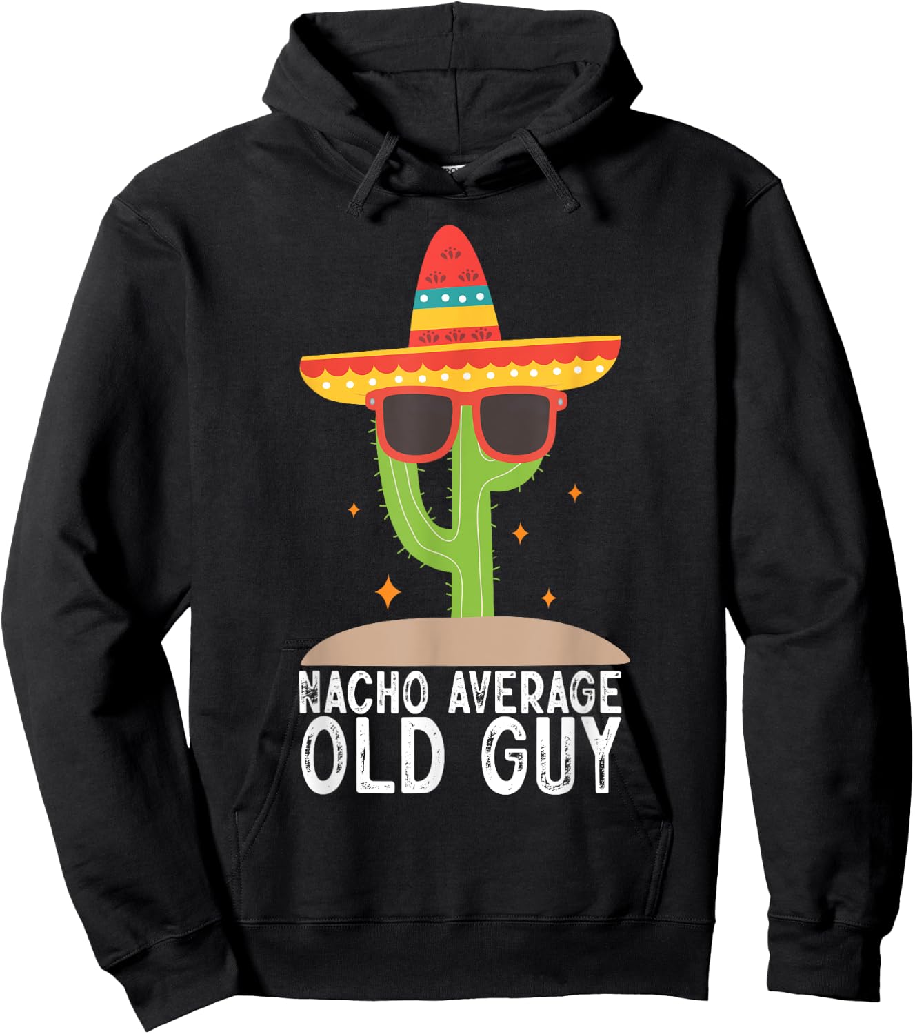 Funny Elderly Man Nacho Average Old Guy Humor Gag Senior Hoodie - Hoodie | Black