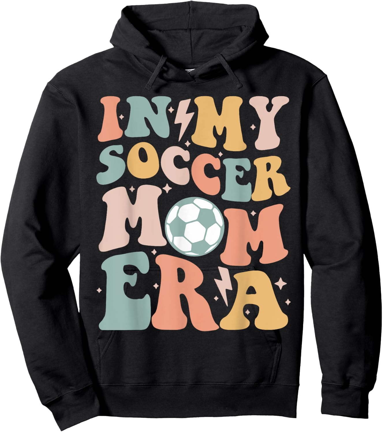 In My Soccer Mom Era Groovy Soccer Team Player Mother's Day Hoodie - Hoodie | Black
