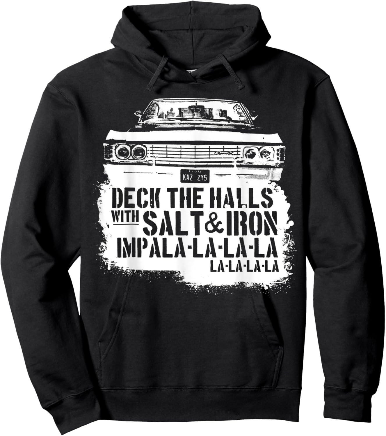Deck Funny The Funny Halls With Salt & Iron Impala la la Hoodie - Hoodie | Black