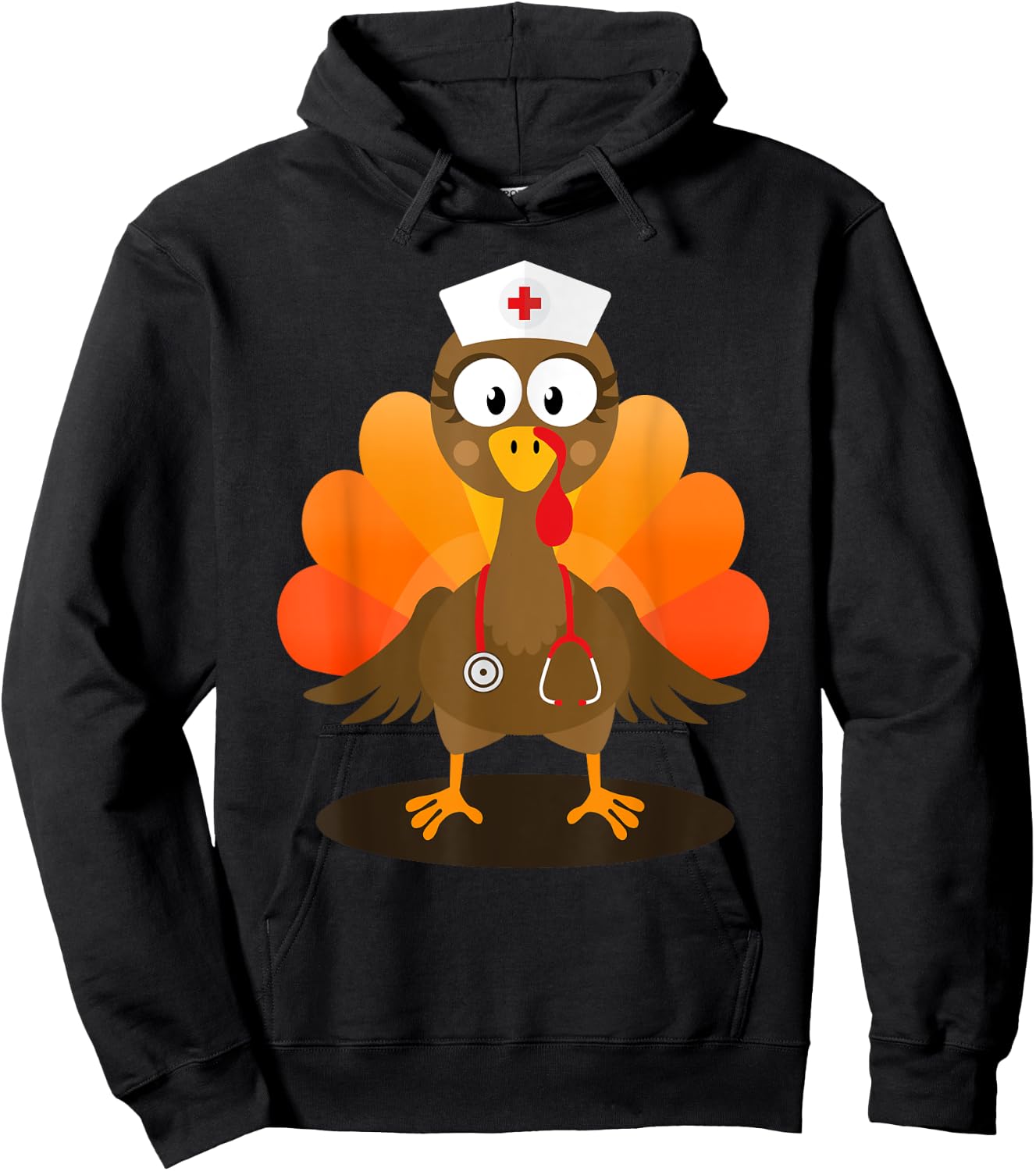 Funny nurse turkey for thanksgiving hospital nursing Hoodie - Hoodie | Black