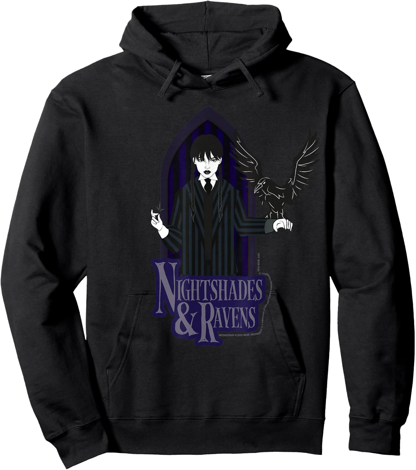 Wednesday Nightshade & Ravens Poster Hoodie - Hoodie | Black
