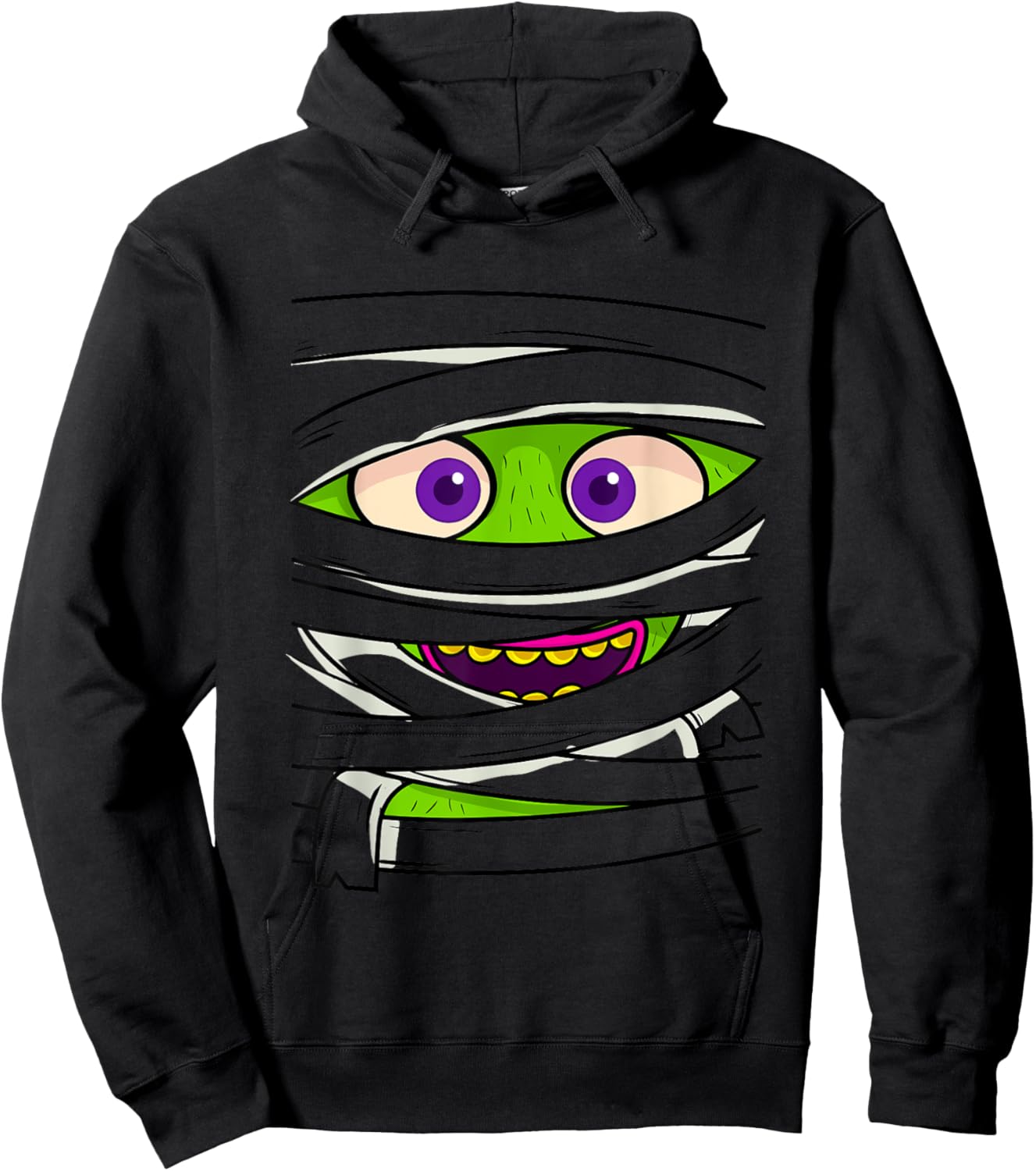 Mummy Wrap Eyes Costume Funny Scary Halloween Men Women Kids Hoodie - Hoodie | Black