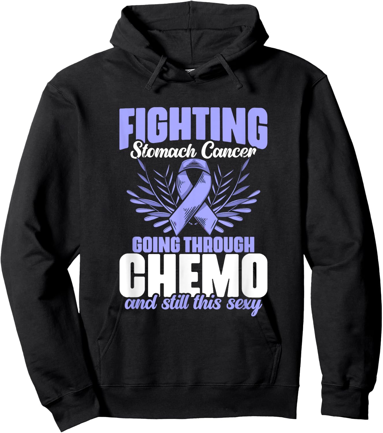 Periwinkle Ribbon Fighting Stomach Cancer Awareness Hoodie - Hoodie | Black