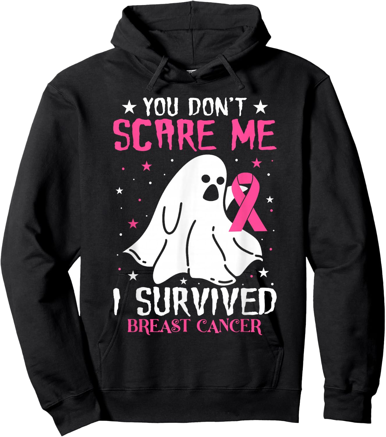 You don´t scare me I survived breast cancer Hoodie - Hoodie | Black