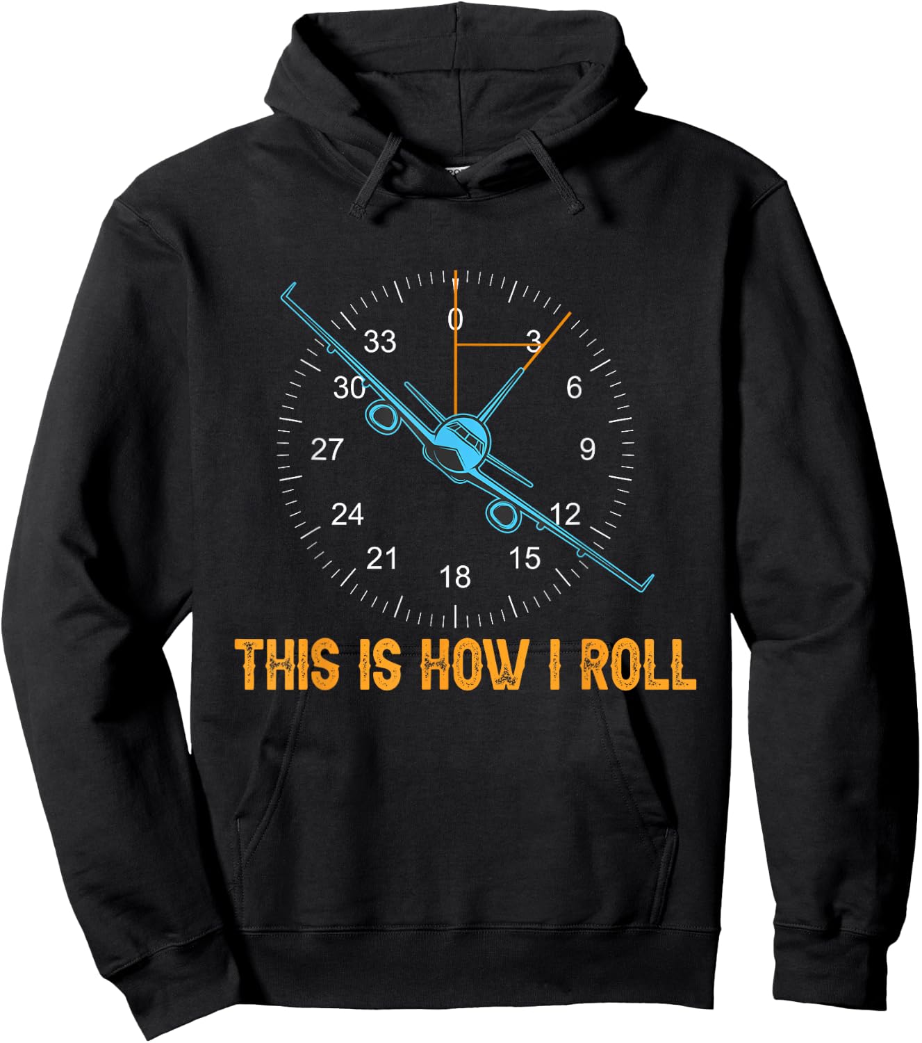 Funny Aviation shirt This is how I Roll Airplane Aviator Men Hoodie - Hoodie | Black