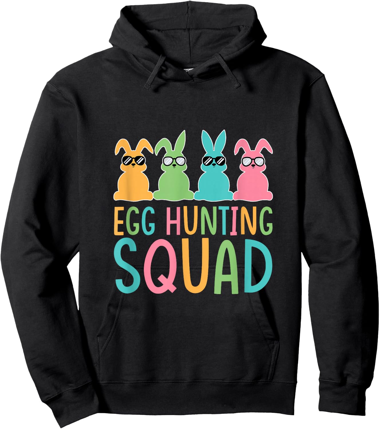 Egg Hunting Squad Crew Family Happy Easter Bunny Hoodie - Hoodie | Black
