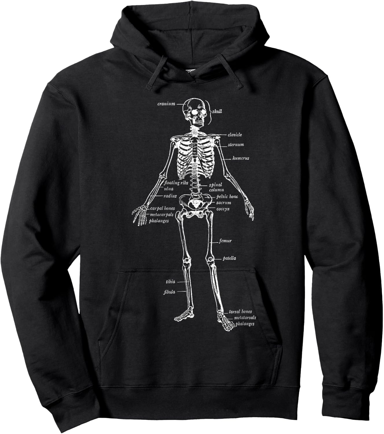 Skeleton Skeletal System Anatomy Names of Bones Hoodie - Hoodie | Black