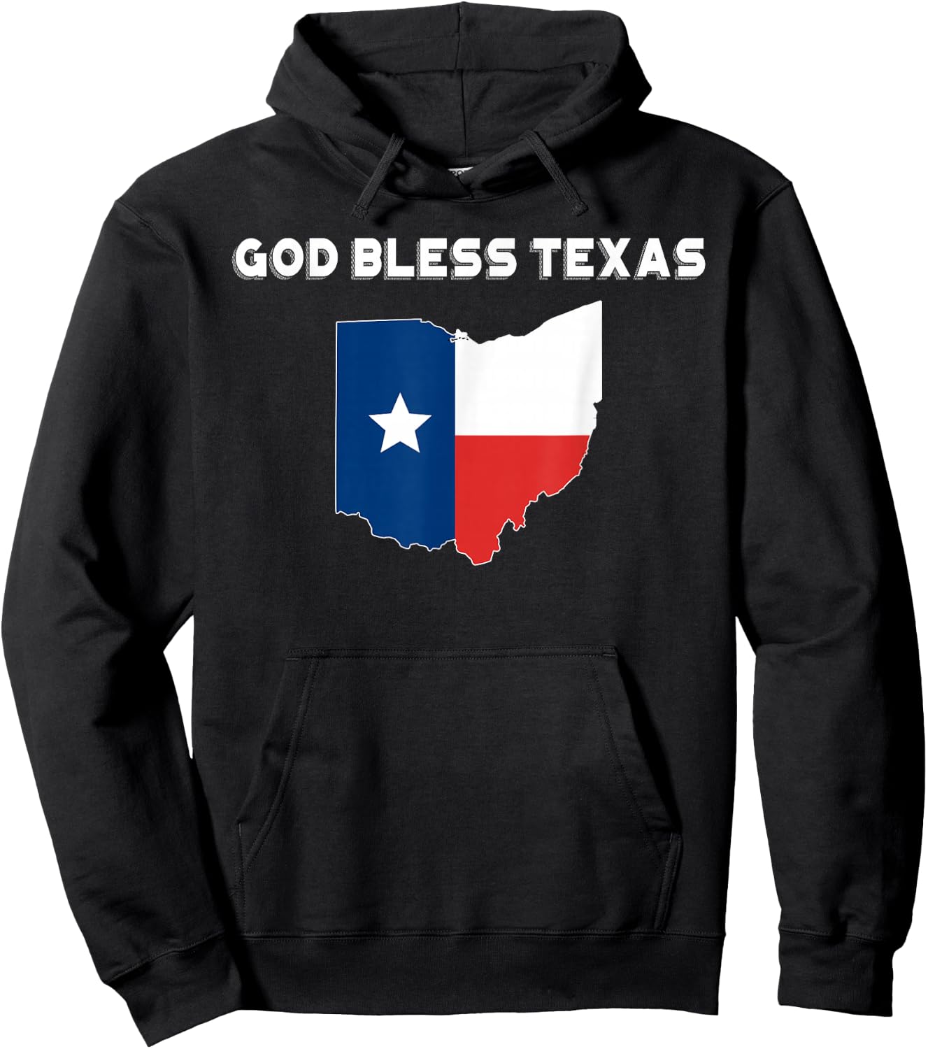 God Bless Texas Ohio Texas Maps Hoodie - Hoodie | Black